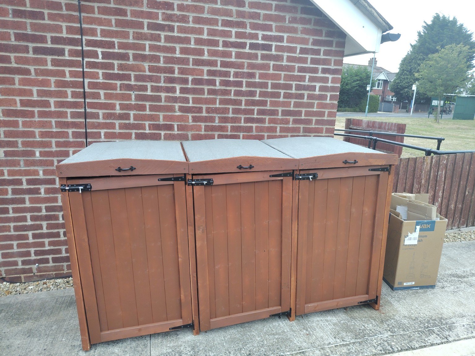 A warm wood-toned finish