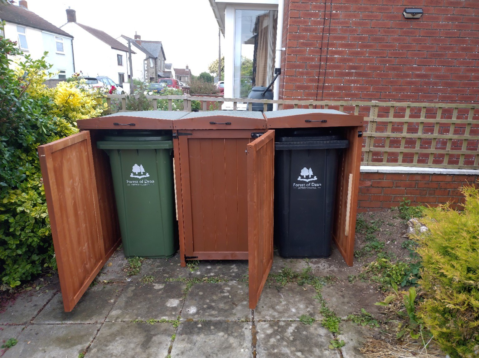 Open doors for easy bin access